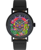Timex Weekender Day of the Dead TW2Y15900 Horloge - Leer - Zwart - Ø 40 mm