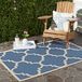 Safavieh Courtyard Collection CY6243-243 tapijt, voor binnen en buiten, 70 x 150 cm, blauw/beige