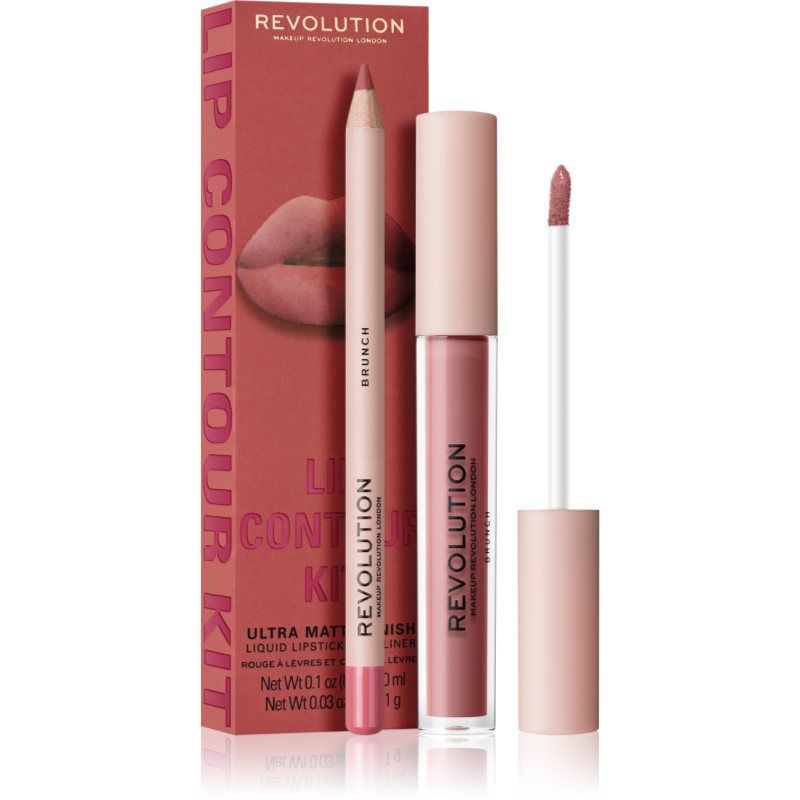 Revolution Makeup Revolution London Lip Contour Kit Brunch Lip Gloss and Lip Liner Duo 1ml 1g