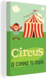 OneMillionCanvasses Canvas Schilderij 90x140 cm - Circus Clown Tent - Muurdecoratie
