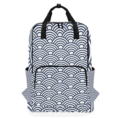 MONTOJ Travel Rugzak Gevouwen Cirkel Donker Blauw Achtergrond School Rugzak