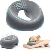 oCreon Ergonomisch gezichtskussen met ademhalingsgat, U-vormig massagekussen, hoofdkussen voor bed en massagestoel, gezichtskussen voor spa en schoonheidssalon
