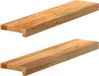 vidaXL - Vensterbanken - 2 st - 70x15x2 cm - massief eikenhout - lichtbruin