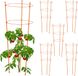 Relaxdays plantensteun set van 6, metaal & kunststof, 76 cm hoog, 3 verstelbare ringen, binnen & buiten