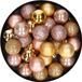 Kaemingk B.V. Petites boules de Noël - 28x pc - or/rose clair - D3 cm - plastique - décoration de Noël