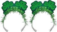 Merkloos 2x St. Patricks Day Diadeem/Haarband voor Volwassenen - Groen