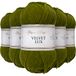 Utopia Crafts Velvet Lux Chenille superzacht, grof garen voor breien en haken, 5 x 100 g (donkerolijf)