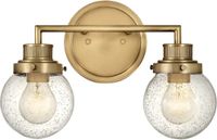 Hinkley LED Badkamerarmatuur Poppy | 2X E27 Max 60W | IP44 | Heritage Brass