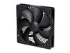 Silverstone AP181 Luchtkanaalventilator voor luchtindringers, zwart, 180 x 180 x 32 mm, 700/1200 omw/min