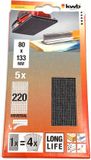 KWB Schuurgaas 80 x 133 mm - Korrel 220 - Longlife - 5 stuks