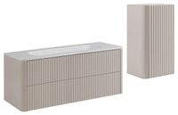 3xE living Ensemble salle de bain vasque + demi-colonne 120 cm, cachemire