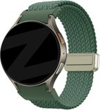 Bandz Gevlochten nylon bandje 'Easy fit' - Groen - Geschikt voor Samsung Galaxy Watch 7/6/5/4
