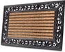 Merkloos Hanse Home Voetmat van kokos en rubber voor binnen en buiten - vuilvangmat met strepen en ornamenten - weerbestendig en antislip - 45 x 75 cm