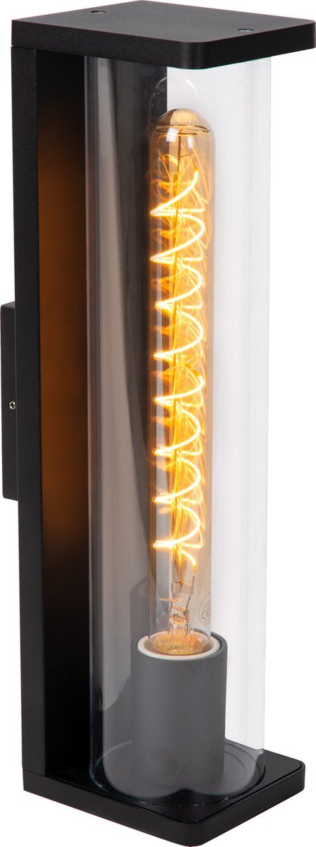 Lucide SLIGO - Wandlamp Buiten - 1xE27 - IP65 - Zwart