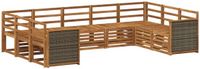 vidaXL - Bank loungeset - 7-delig - Naturel - Massief Acacia Hout