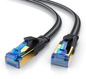 Primewire Flaches LAN-Kabel CAT 8, 0,25 Meter, Schwarz
