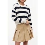 Tommy Jeans Pull 'Loose Cable' bleu marine / blanc