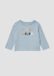 s.Oliver T-Shirt Lange Mouw Kinderen Unisex Lichtblauw Katoen Printopdruk Ronde Hals Drukknopen