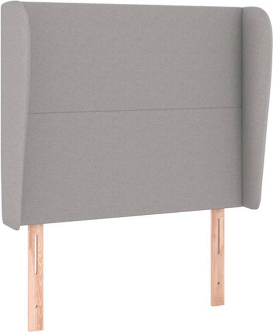 vidaXL Hoofdbord Stof Lichtgrijs 93x23x118/128 cm