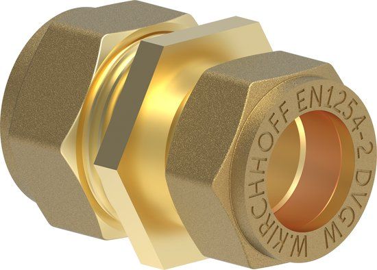 KIRCHHOFF MS Verloopfitting, blanco, 15 mm x 12 mm, knelfitting voor koperen buis