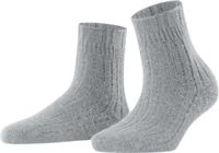 FALKE Bedsock Rib dik gedessineerd wol kasjmier sokken dames grijs - maat 35-38