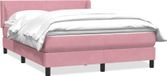 Prolenta Maison Exclusive - Sommier à lattes de lit avec matelas rose 140x220 cm velours