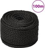 vidaXL Werktouw 12 mm 100 m polypropeen zwart