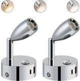 Merkloos Bedlampjes Hoofdbord - Dubbele Leeslampjes - Bedlamp Slaapkamer Volwassenen - Zilver