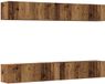 vidaXL 4-delige wand-tv-meubelset van oud hout 100x30x30 cm
