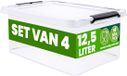 Deuba Opbergox - Set van 4 Stapelbaar 39x29x17cm 12,5L - Transparant
