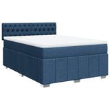 VidaXL Boxspringbed met matras, blauw, 160x200 cm, gestoffeerd
