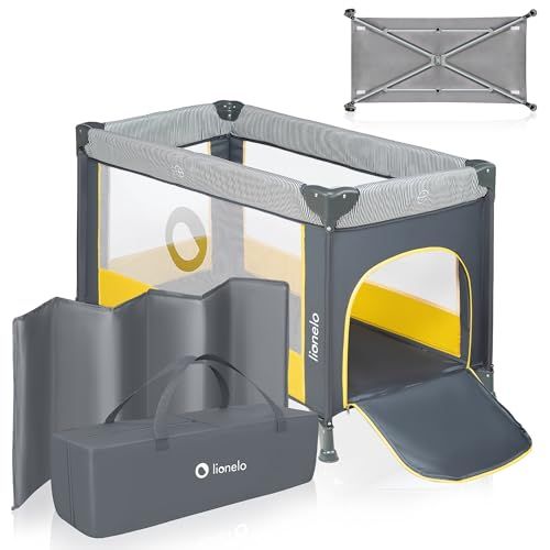 Lionelo Stefi 2-in-1 Campingbed & Box - Geel - 0-36 Maanden - 15 kg - Met Matras & Transporttas
