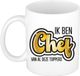 Bellatio Decorations Cadeau koffie/thee mok voor chef - wit - ik ben Chef - keramiek - 300 ml