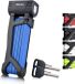 Wan GmbH Vouwslot fiets met houder - fietsslot 90 cm lang met 6 stalen segmenten eBike slot - klapslot met veiligheidsniveau 10, blauw