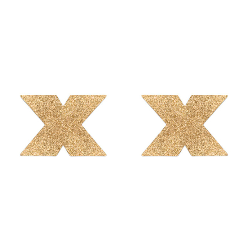 Bijoux Indiscrets Flash Cross Tepelstickers - Goud