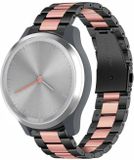 Strap-it Stalen Smartwatch bandje - Geschikt voor Garmin Vivomove 3s - 39mm - Zwart/Roze