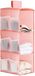 Merkloos Hangkast Organizer met 3 Compartimenten en 9 Mesh Vakken voor Kleding en Accessoires, Vouwbaar en Universele Pasvorm, 30 x 22,5 x 60 cm (Roze Drie Lagen)
