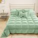 PETTI Artigiani Italiani - Winterdekbed voor 2-persoons (140/160 cm) - 220 x 260 cm van Fluweel, Dubbelzijdige Hypoallergene Bedsprei 350 g/m², Warm Dekbed, Saliegroen, Made in Italy