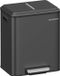 SONGMICS Keukenprullenbak 2 x 15 Liter - Dubbele afvalbak - Pedaalemmer - Metaal - Softclose - Zwart