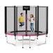 4FIZJO CLASSIC Trampolin 252 cm 8 ft, Stahlrahmen, PE-Netz, PVC-Abdeckung, 5+ Jahre, rosa