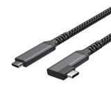 Shiverpeaks USB-C oplaadkabel, 3.2, 90°, 100W PD, textiel, 1m