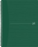 Oxford Origin spiraalschrift, ft A4+, 140 bladzijden, geruit 5 mm, groen 5 stuks