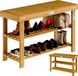 Casaria Étagère à chaussures - Banc 3 étagères 90x33x46cm – Acacia