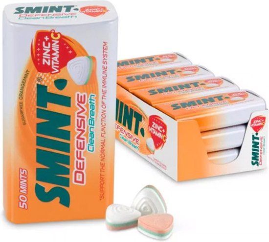 Smint Defensive Orange Suikervrij - 12 x 50 stuks