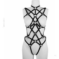 Elif Domanic Rita Bodysuit Kinky Leren Lingerie Maat S