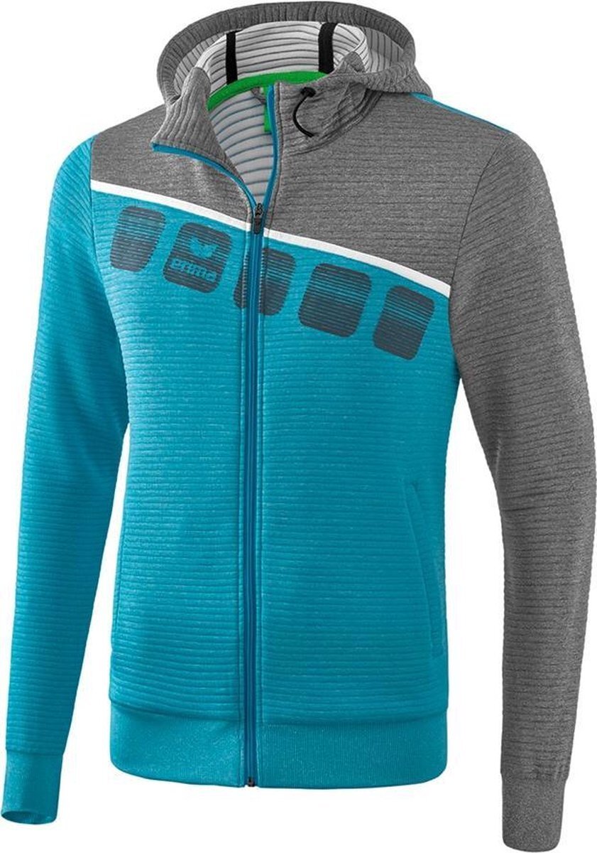 Erima trainingsjack 5 C heren polyester blauw/grijs