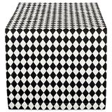 DII Crème Print, Zwarte Harlekijn, Tafelloper 14x108