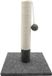 Poteau griffoir TYROL, design simple, gris et blanc, 42 cm de haut, base 30x30 cm, avec jouets pompon