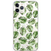 Apple iPhone 11 Pro Bedrukt siliconen hoesje Feuilles de monstera