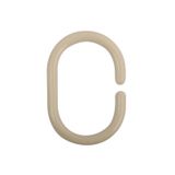 MSV Douchegordijnringen – Set van 12 Douchegordijn Ringen C-vormig – Gordijnringen Douche Beige – Polypropyleen 5,8x3,8 cm